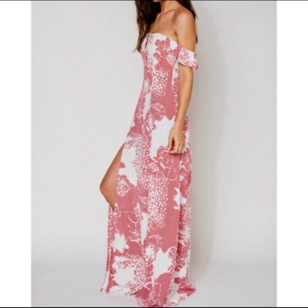 💫Flynn Sky Bardot Maxi Dress